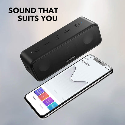 Soundcore  3 Portable Bluetooth Speaker - Wireless, IPX7 Waterproof, 24H Playtime, Pure Titanium Diaphragm Drivers, Partycast, Bassup, Custom EQ App - for Home, Shower, Outdoor, and Beach